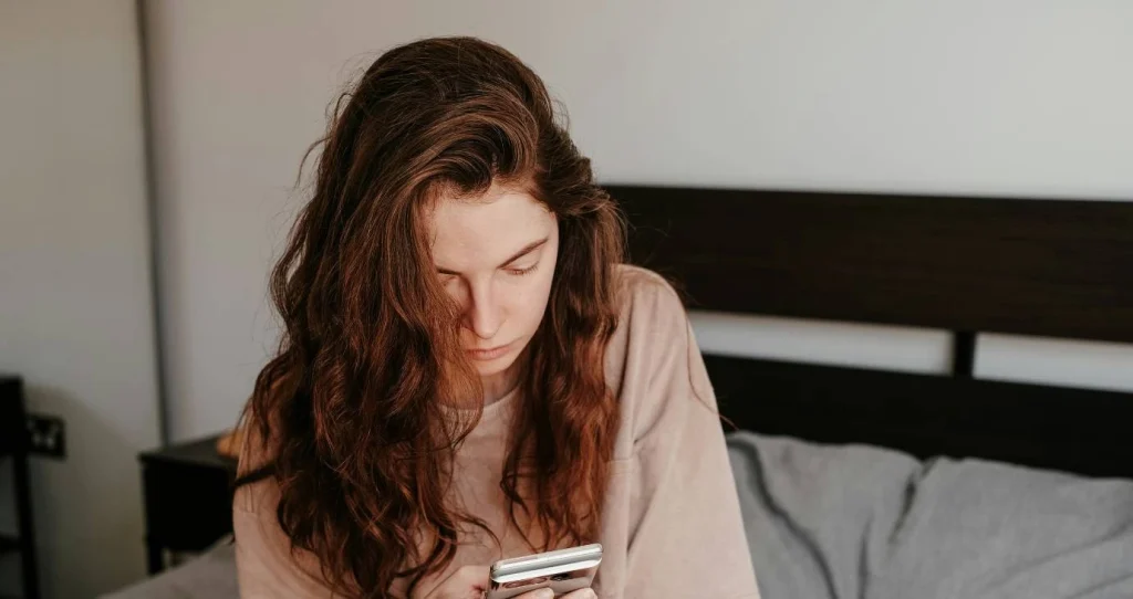 Stressed out woman on phone